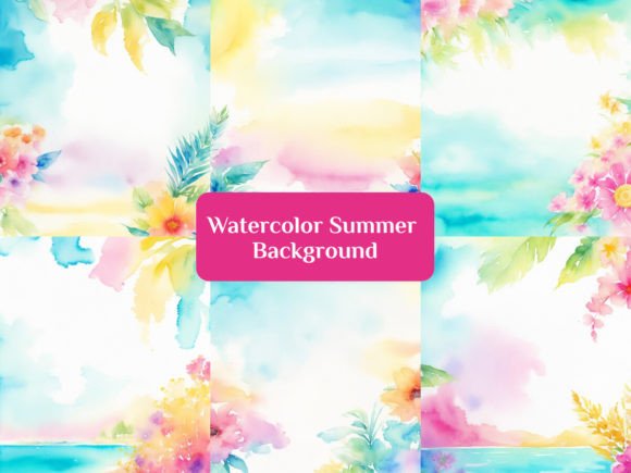 03. Watercolor Summer Backgrounds for Your Creative Projects