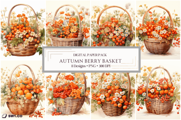 Autumn Berry Basket Backgrounds: Capture Seasonal Warmth