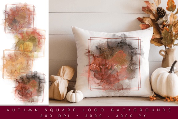 Autumn Square Logo Backgrounds Set of 4: Design Guide