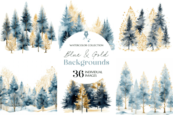 Blue & Gold Winter Backgrounds Paper: Elevate Your Seasonal Designs