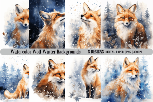 Capturing the Chill: Watercolor Wolf Winter Backgrounds for Artists