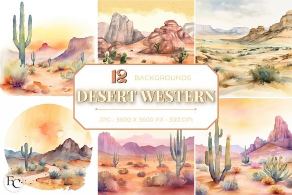 Capturing the Spirit of the West: Desert Western Watercolor Backgrounds