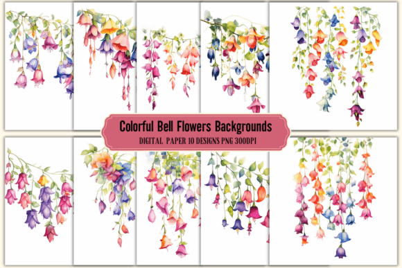Colorful Bell Flowers Backgrounds for Creative Projects
