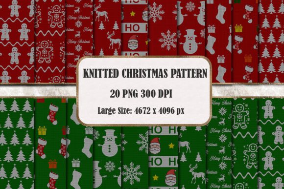 Cozy Holiday Designs: Knitted Christmas Pattern Backgrounds