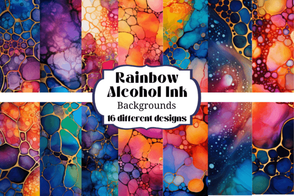 Dynamic Color: Using Rainbow Alcohol Ink Backgrounds Set 3