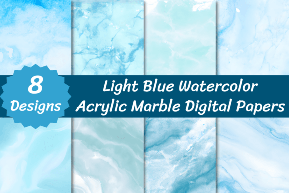 Elevate Projects with Light Blue Watercolor Marble Backgrounds
