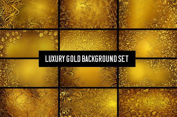 Elevate Your Designs with 12 Luxury Gold Backgrounds