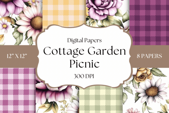 Embrace Vintage Whimsy with Cottage Garden Picnic Backgrounds
