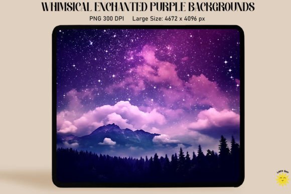 Enchanted Purple Night Sky Backgrounds
