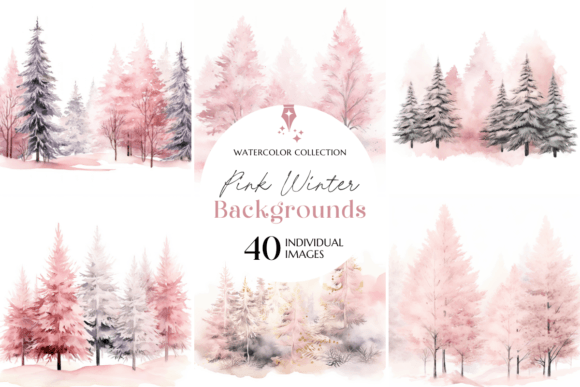 Enchanting Pink Winter Backgrounds for Your Designs