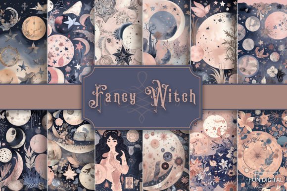 Fancy Witch Backgrounds Pastel Spirit: A Modern Design Asset