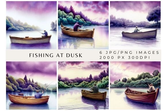 Fishing at Dusk Digital Backgrounds: A Designer's Guide