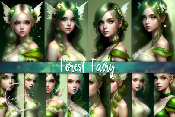 Green Forest Fairy Flowers: A Digital Backdrop for Enchanted Projects