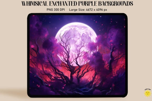 Magical Purple Moon Backgrounds: Whimsical Enchanted Designs