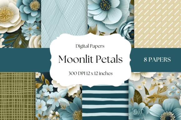 Modern Blue Floral Backgrounds for Creative Projects