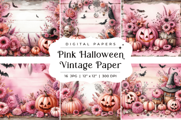 Pink Halloween Vintage Paper Backgrounds: A Design Asset Guide
