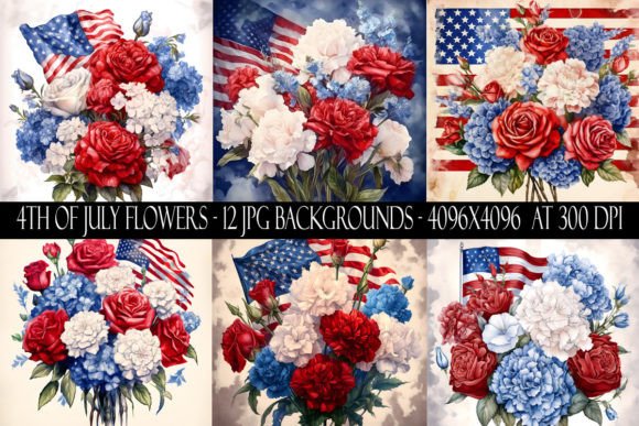 Stunning 4th of July Flower Backgrounds for Your Projects