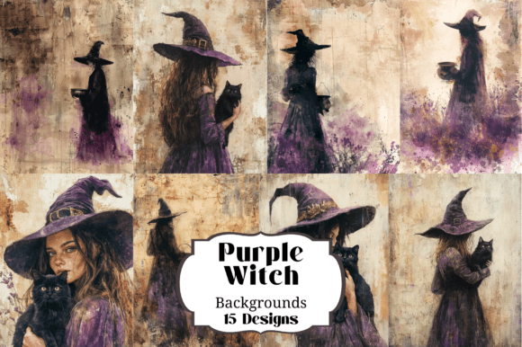 Unlocking the Mystical: 15 Purple Witch Junk Journal Backgrounds